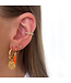 ByNouck Jewelry - Earring 4 Neon Orange Beads - Gold/Orange