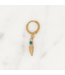 ByNouck Jewelry - Earring Feather Blue Stone - Gold