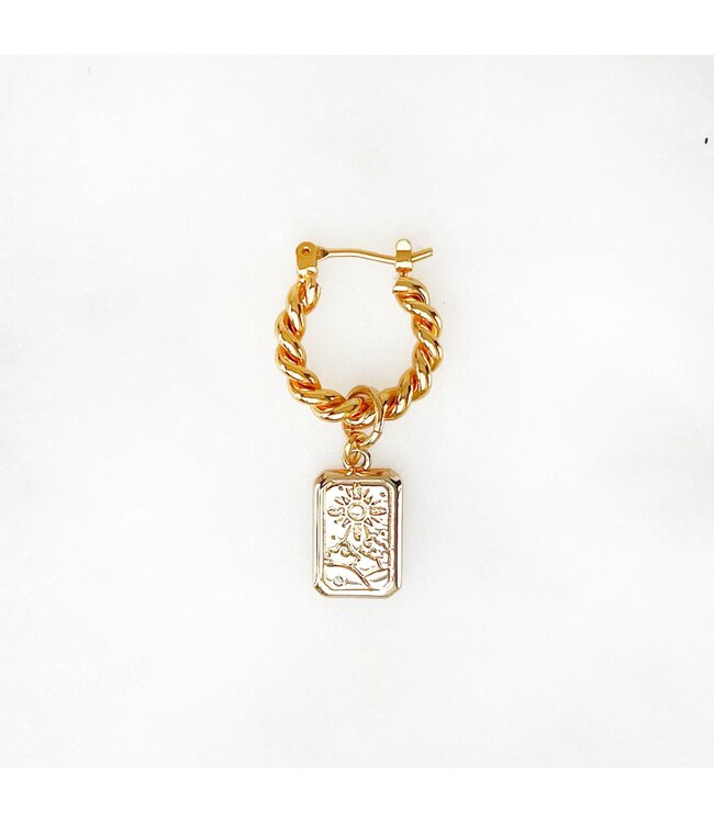 ByNouck Jewelry - Twisted Hoop Sunrise Amulet - Gold