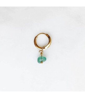 ByNouck Jewelry ByNouck Jewelry - Earring Green Stone - Gold