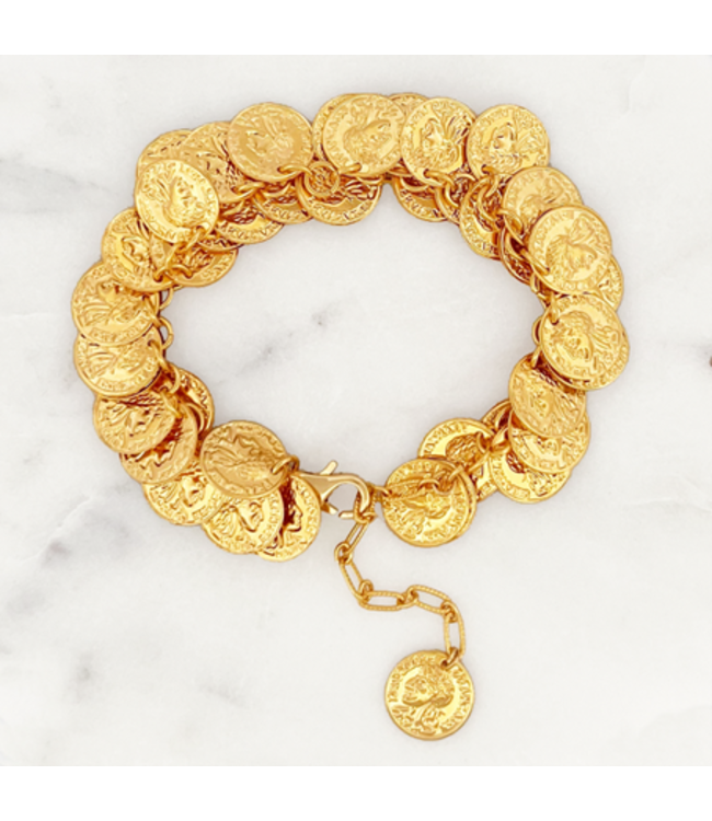 ByNouck Jewelry - Bracelet Lucky Coins - Gold