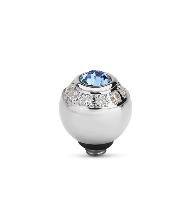 Melano -  Twisted Ball CZ Steentje - Silver- 6008