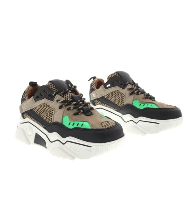 DWRS the Label - PLUTO sneakers - Beige / Green - www.blossom-online.nl