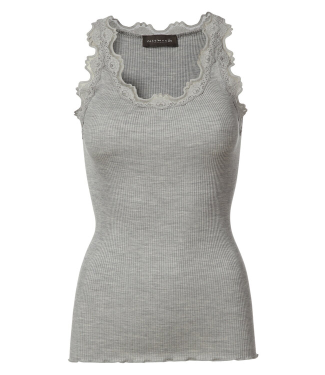 Rosemunde - Silk Top Lace - Light Grey Melange