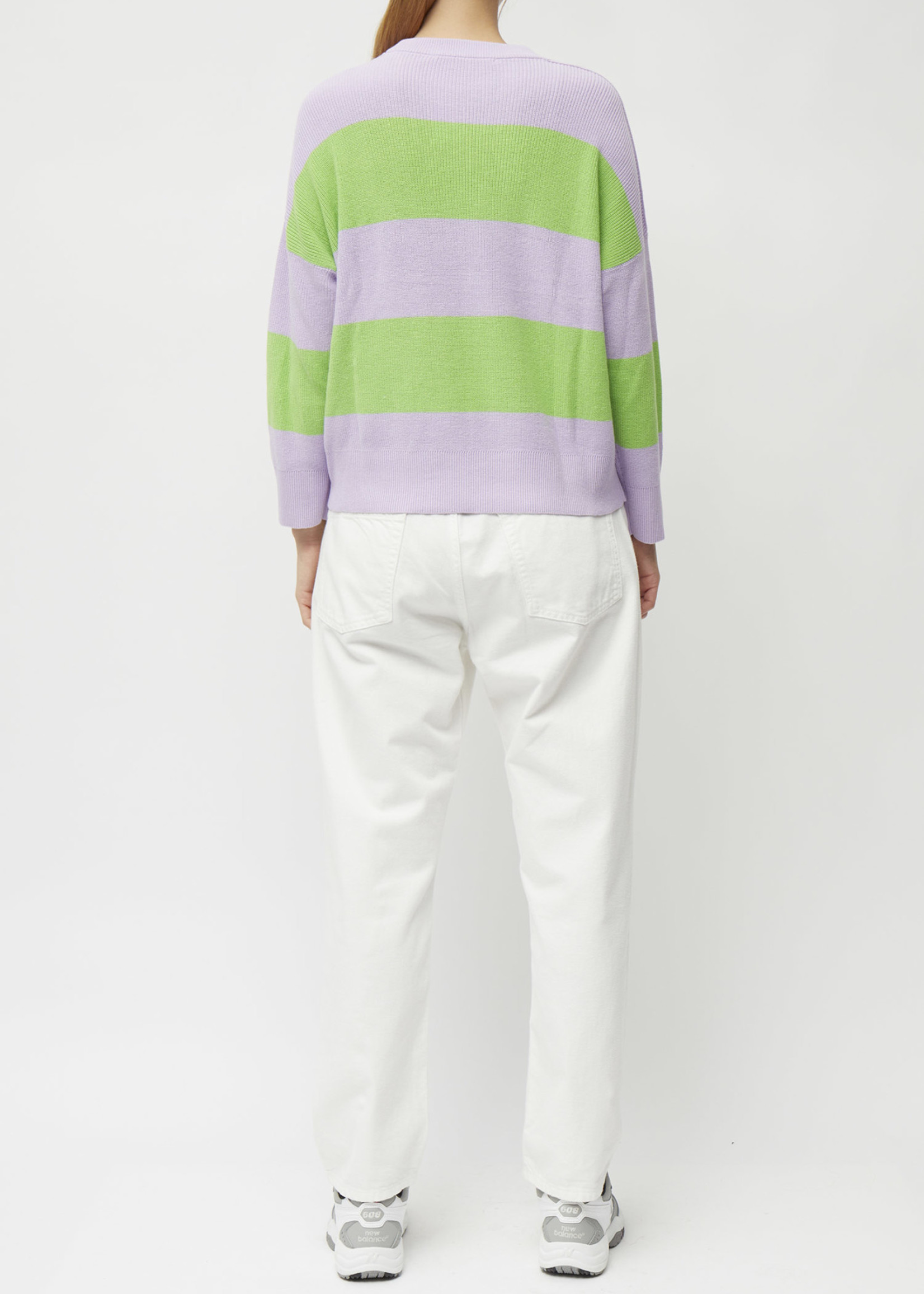 French Connection - Julie Stripe Mozart Jumper - Lilac Chill Green Flash