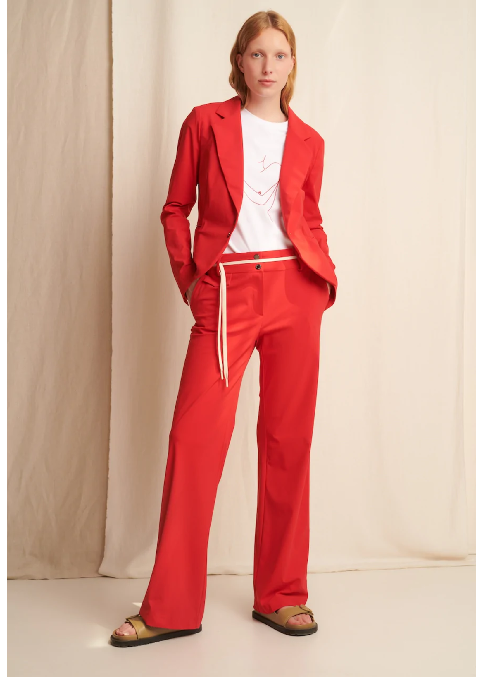 stuiten op Broers en zussen los van Jane Lushka - Solomon Blazer Technical Jersey - Red - Blossom Fashion &  Lifestyle