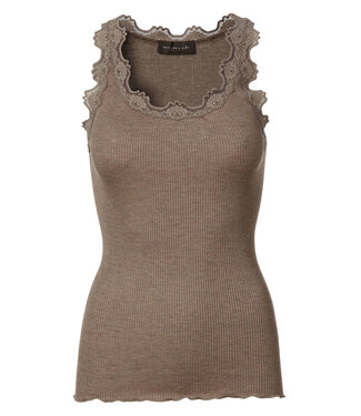 Rosemunde Copenhagen Rosemunde - Silk Top lace - Brown Melange