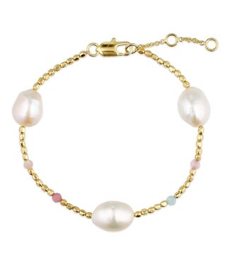 Pure By Nat Pure By Nat - Bracelet w. Pearls - 40607