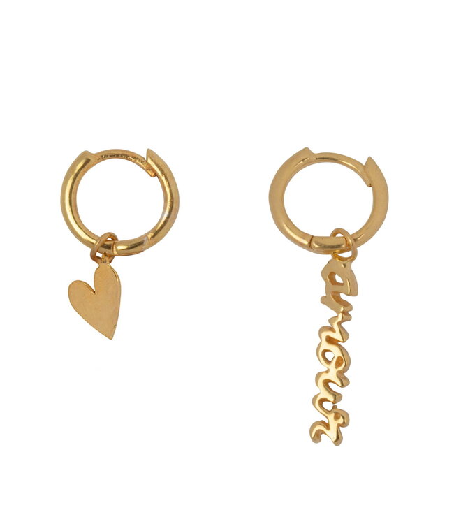 Betty Bogaers - Small Hoop Amour Earring - Gold plated - E2323G