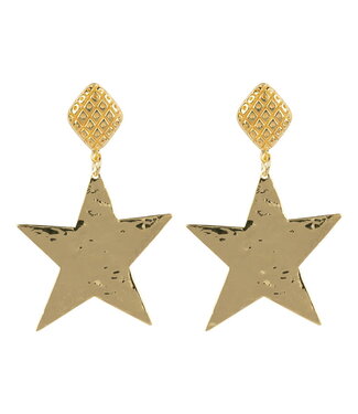 Betty Bogaers Betty Bogaers - Vintage Stud with Star Earring - Gold plated - E2315G