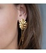 Betty Bogaers - Folded Leaf Chain Earring - Gold plated - E2206G