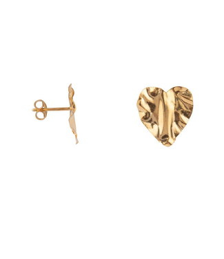 Betty Bogaers Betty Bogaers - Folded Heart Stud Earring - Gold plated - E2190G