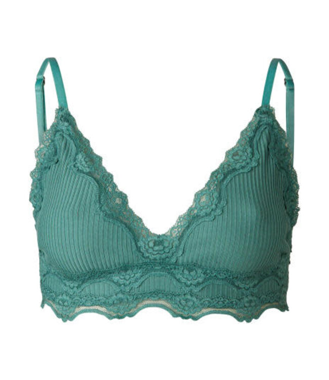 Rosemunde - Silk Bra with Lace - Eucalyptus