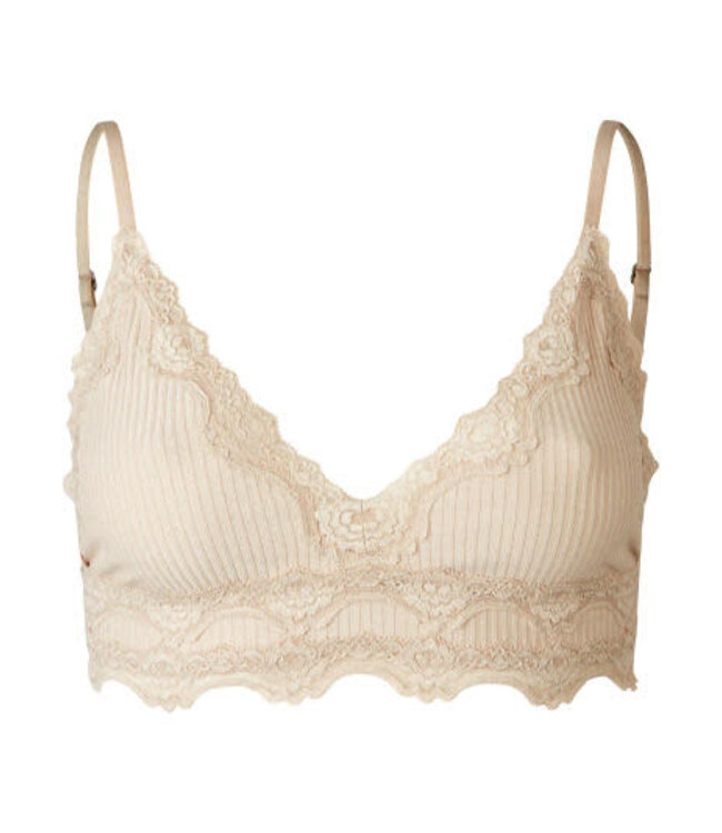 Rosemunde - Silk Bra with Lace - Cacao