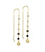 Pure By Nat - Chain earrings with natural stone and pearl 45760