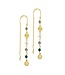 Pure By Nat - Chain earrings with natural stone and pearl 45760