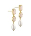 Pure By Nat Pure By Nat - Earrings with natural stone and pearl 45758