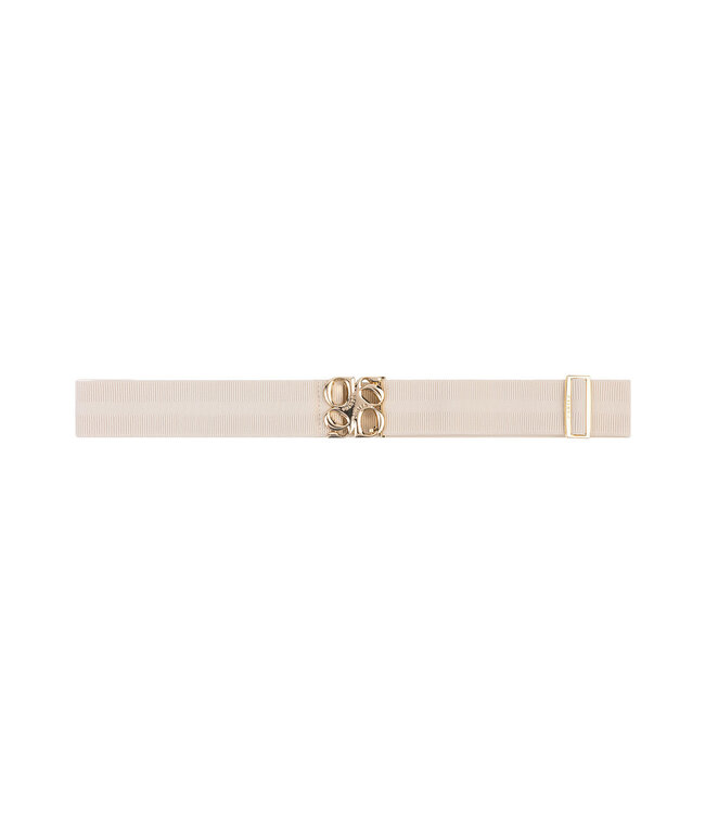 Dante 6 - Motif Logo Tape Belt - Butter Cream / Gold