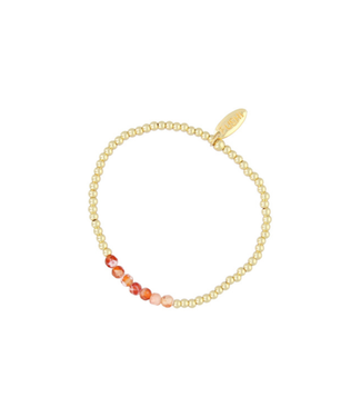 Fushi Fushi - Bracelet Halfedelsteen - Dyed Jade Orange / 14 Krt Gold
