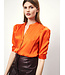 Dante 6 - Pernaud Silk Smocked Blouse - Signal Orange