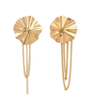 Betty Bogaers Betty Bogaers -  Earring E2150 - Folded Big Round Chain Stud