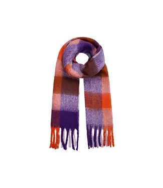Blossom Essentials - Winter scarf checkered - Color Purple Polyester