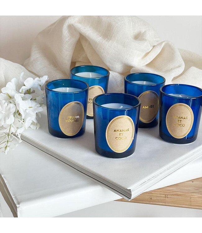 Blossom Home Essentials - Herbariumkaarsen set van 5 - Blauw