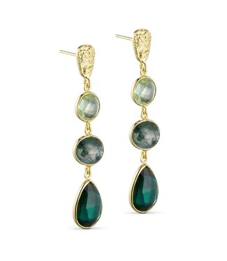 Pure By Nat Pure By Nat - Foil earrings with natural stone 45759