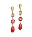 Pure By Nat - Foil earrings with natural stone 45759