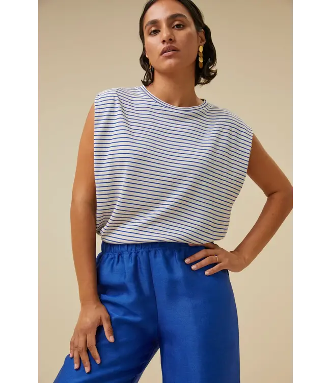 By Bar - Diede Small Stripe Top - Kingsblue
