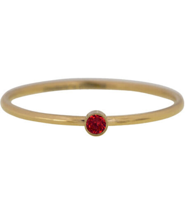 Charmin's - Birthstone Ring January - Garnet / Gold Plated