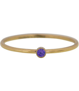 Charmin's Charmin's - Birthstone Ring February - Amethyst / Gold Plated