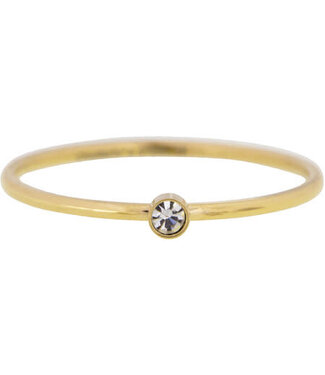 Charmin's Charmin's - Birthstone Ring April - Diamond / Gold Plated