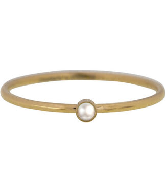 Charmin's Charmin's - Birthstone Ring June - Pearl / Gold Plated