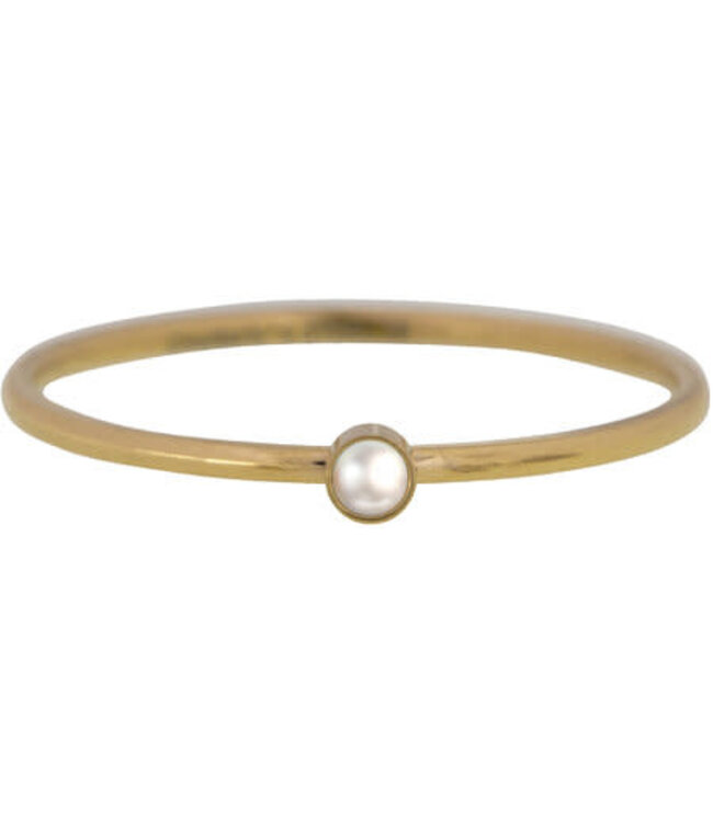 Charmin's - Birthstone Ring June - Pearl / Gold Plated