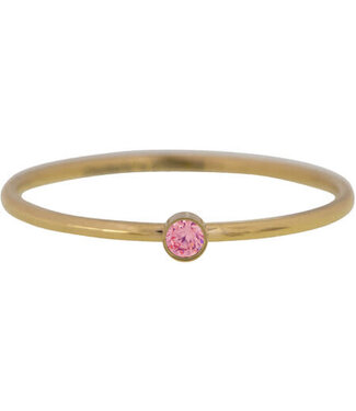 Charmin's Charmin's - Birthstone Ring July - Ruby / Gold Plated