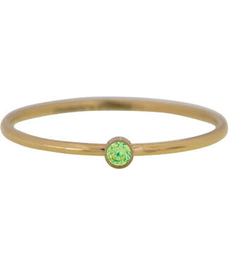 Charmin's Charmin's - Birthstone Ring August - Peridot / Gold Plated