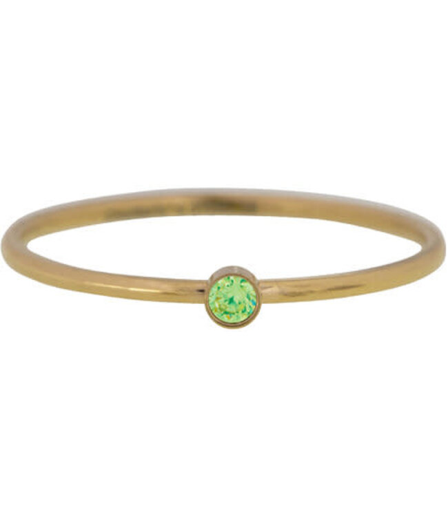 Charmin's - Birthstone Ring August - Peridot / Gold Plated