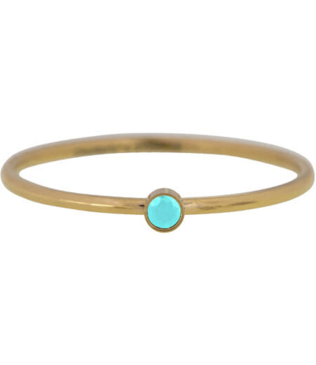 Charmin's - Birthstone Ring December - Turquoise / Gold Plated