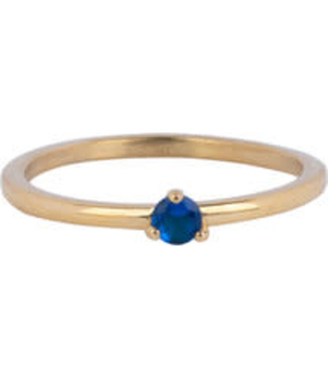 Charmin's - Ring Triangle - Sapphire / Gold Steel 1305