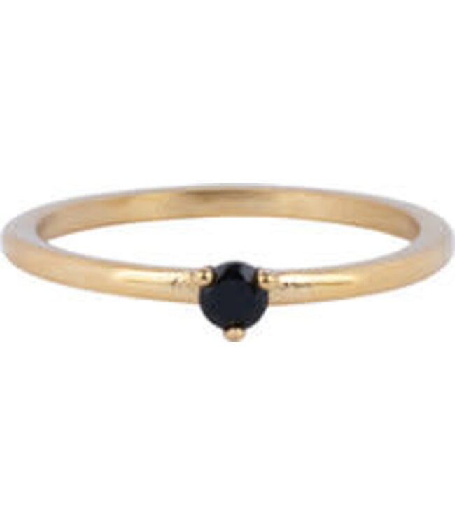 Charmin's - Ring Triangle - Onyx / Gold Steel 1299