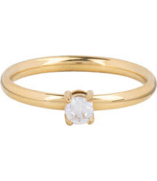 Charmin's Charmin's - Classical Solitair Ring 2.2 mm - White / Gold 1431