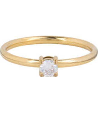 Charmin's Charmin's - Classical Solitair Ring 1.9 mm - White / Gold 1427