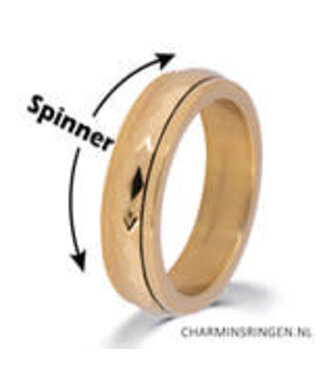 Charmin's Charmin's - Anxiety Fidget Ring - Hammered Gold 1251