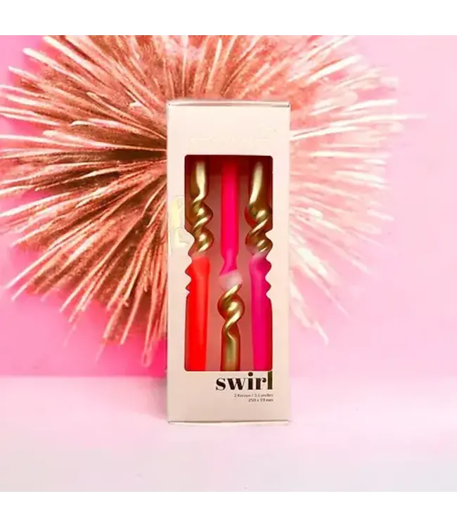 Pink Stories -  Dip Dye Swirl Candles - Golden Hour