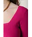 Colourful Rebel - Ariel Square Neckline Knitted Top - Fuchsia