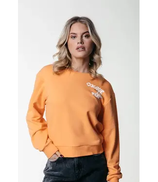 Colourful Rebel Colourful Rebel - Logo Wave Relaxed Sweat - Tangerine