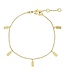 Pure By Nat - Bracelet with Pendants - Goldplated 40653