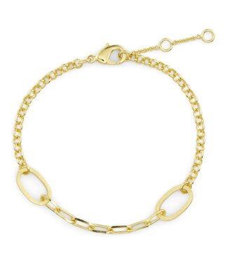 Pure By Nat Pure By Nat - Link Bracelet with Pendant - Goldplated 40640