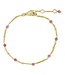 Pure By Nat Pure By Nat - Bracelet with Natural Stones - Goldplated Pink Tourmaline 40647